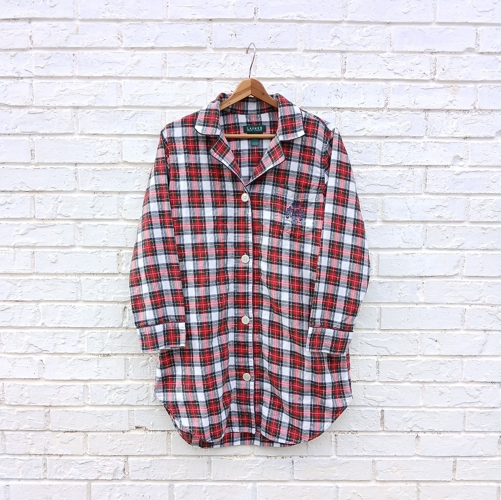 Lauren Ralph Lauren Plaid Sleepshirt Nightgown
